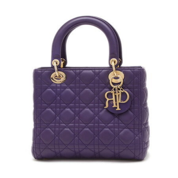 Dior Lady Cannage Bag Lambskin Purple - Picture 1 of 7
